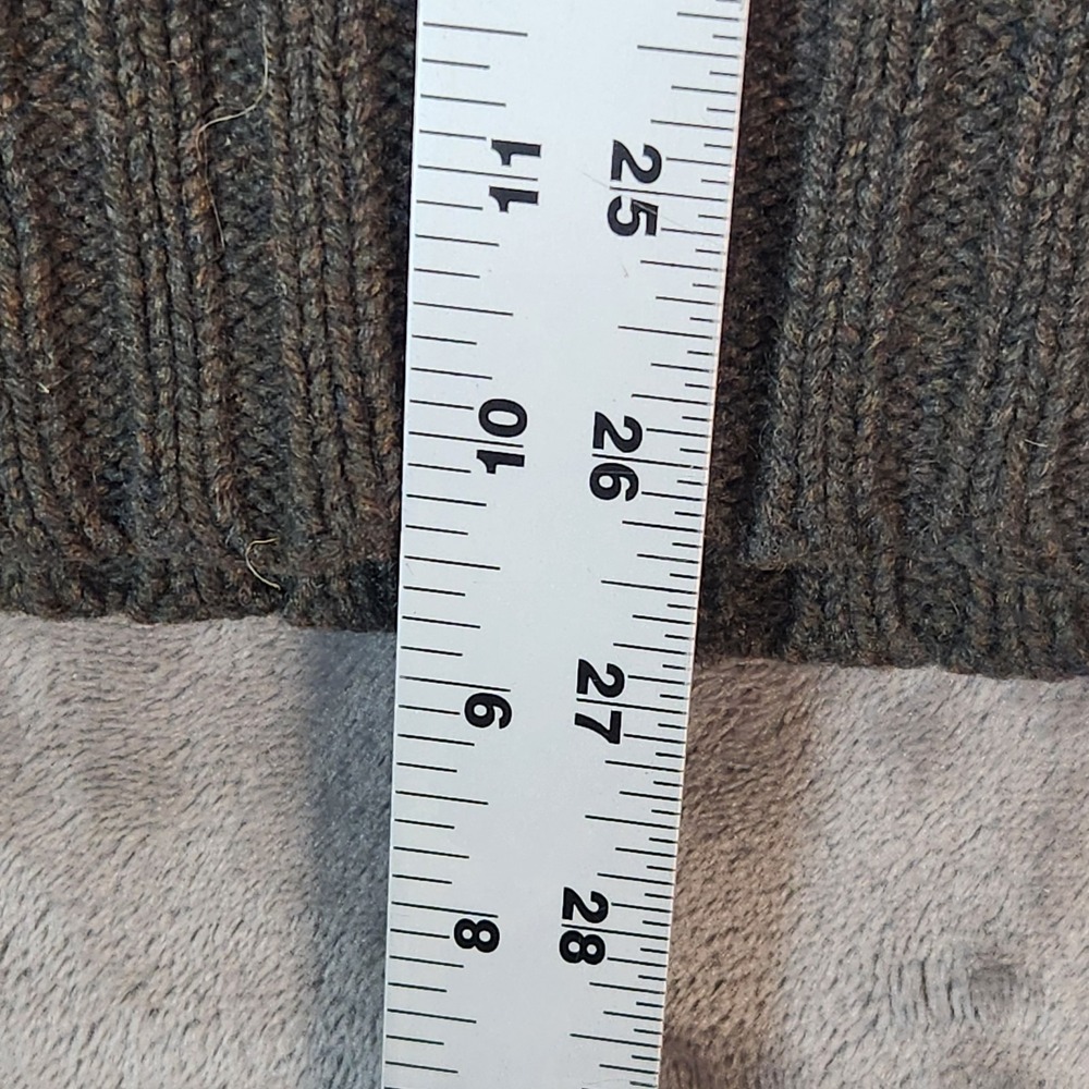 Fishermans Sweater Mens Large Green Wool Waffle Crewneck Raglan Pure Simple - Picture 6 of 8